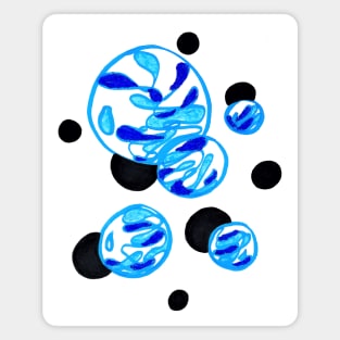 Blue Abstract Bubbles Magnet